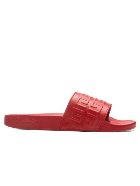 Givenchy GIVENCHY SLIDE 4G FLAT SANDALS - RED