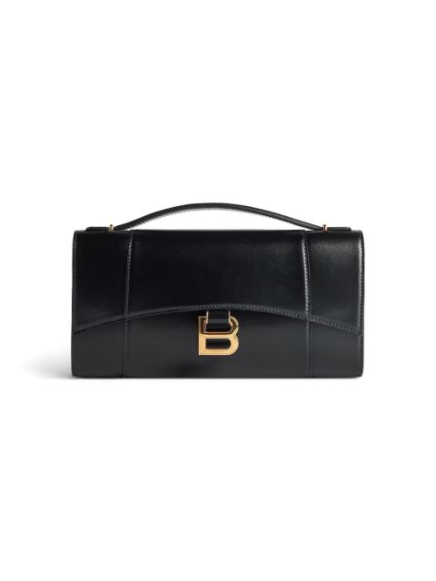 BALENCIAGA Women's Hourglass Pochette With Chain  in Black