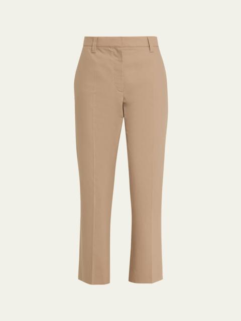 Brunello Cucinelli Stretch Cotton Gabardine Crop Cigarette Pants