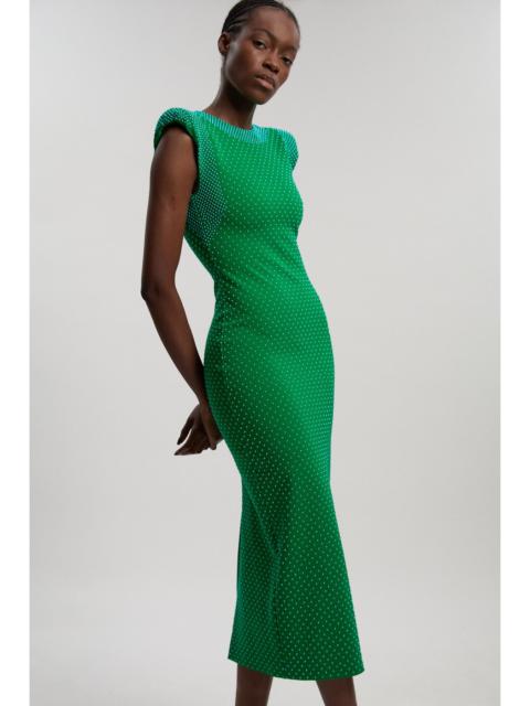 KAREN MILLEN Studded Ponte Jersey Midi Dress