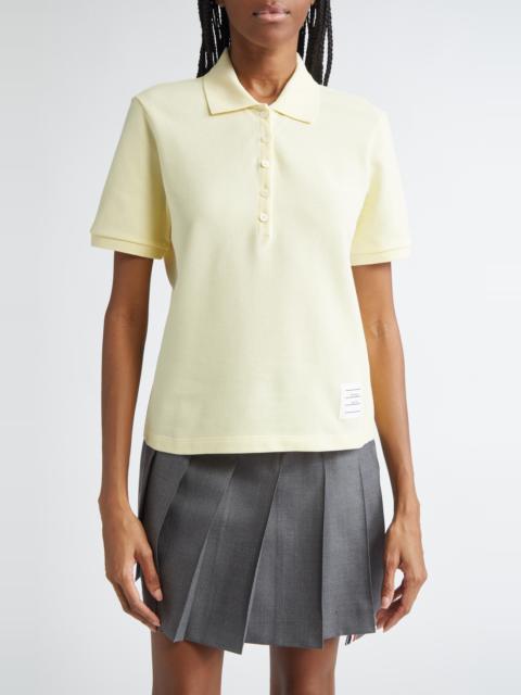 Thom Browne Thom Browne 4-Bar Cotton Piqué Polo in Yellow at Nordstrom