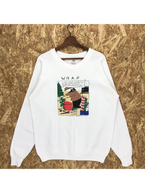 Other Designers Vintage - Vintage 90’s Rudolph Wrap Print Crewneck Sweatshirt