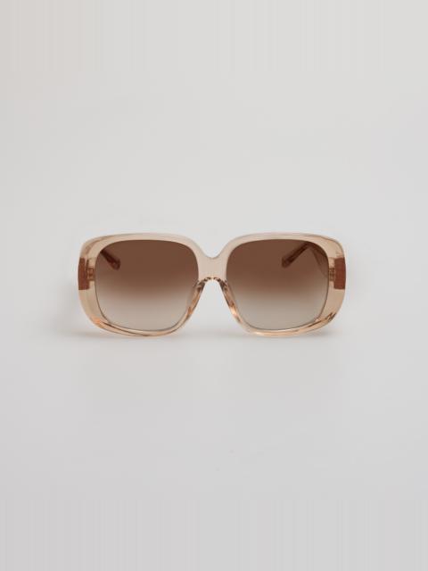LINDA FARROW Astrid Oversized Sunglasses in Ash