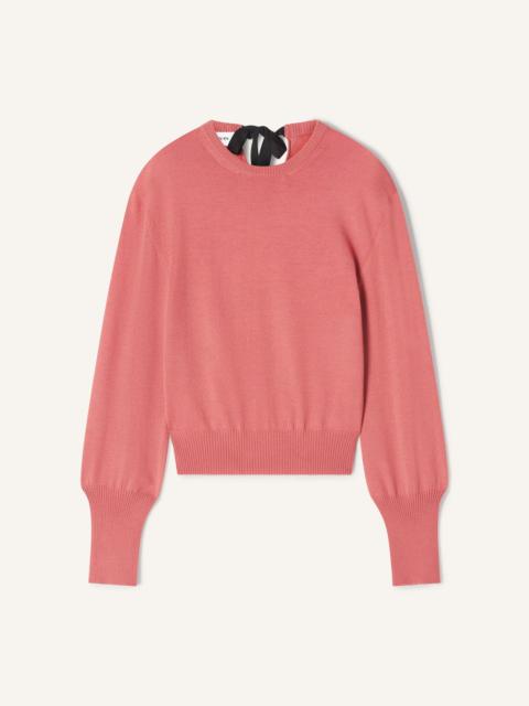 Lanvin WOOL T-SHIRT SWEATER WITH GROSGRAIN DETAIL