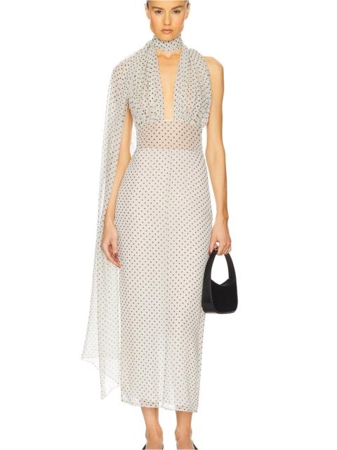 HELSA The Scarf Dress in Printed Silk Chiffon