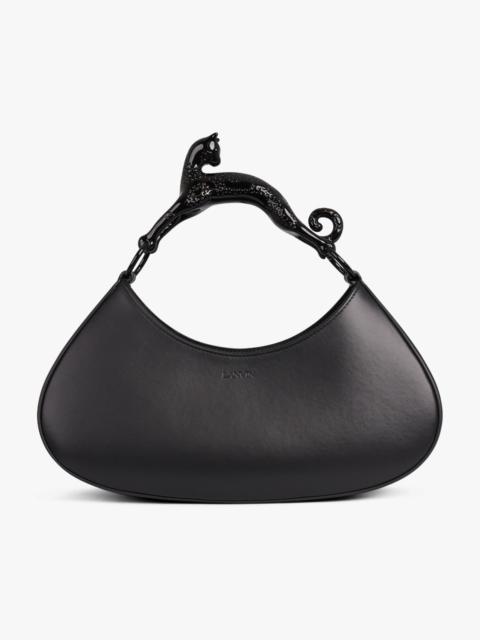 Lanvin LARGE HOBO BAG WITH CAT HANDLE | BLACK/BLACK