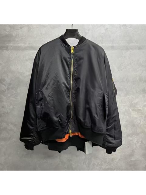 BALENCIAGA Balenciaga 2024 Black Paneled Hooded Bomber Jacket (Relaxed Fit)