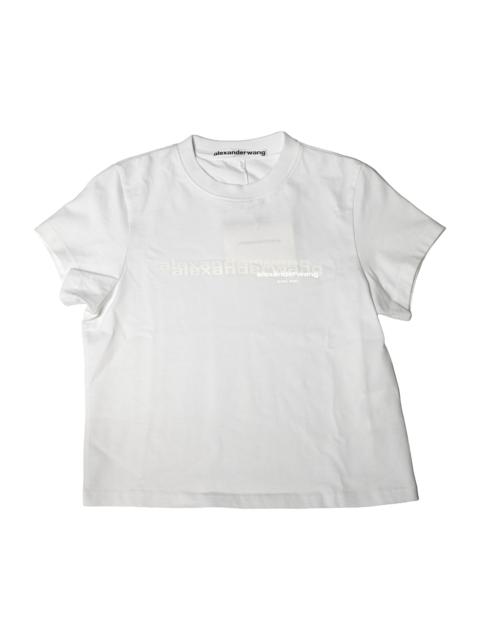 Alexander Wang Alexander Wang Logo-Print Shrunken T-Shirts White
