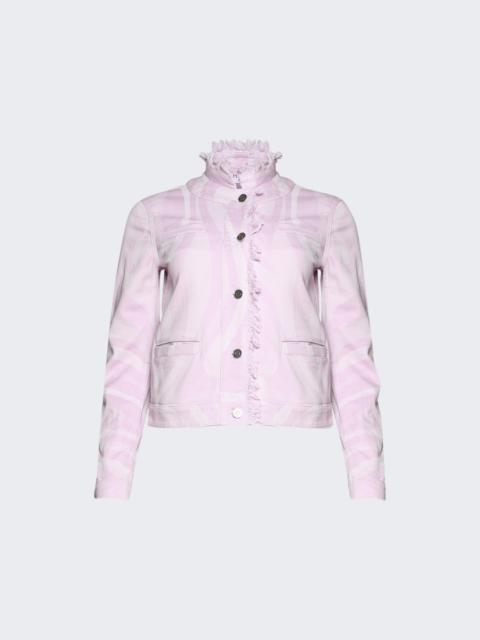 PUCCI Marmo Print Denim Jacket Pink