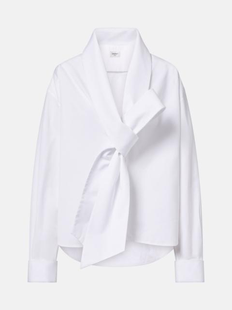 SAINT LAURENT Bow-detail cotton poplin blouse