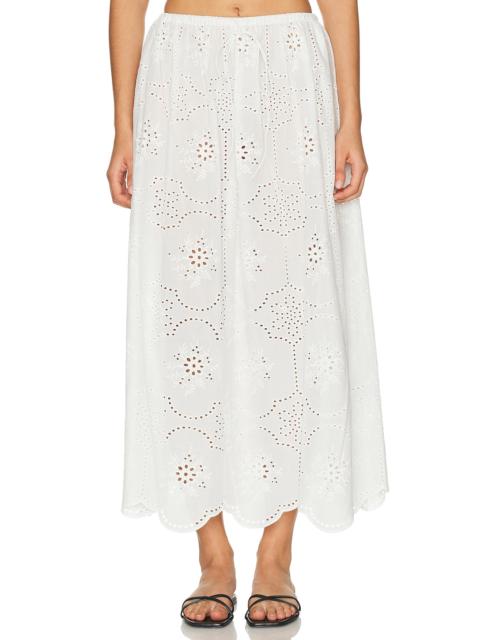MATTEAU Broderie Midi Skirt