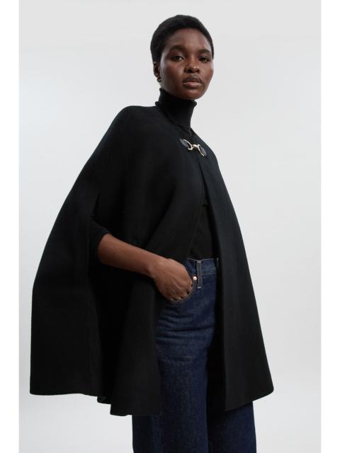 KAREN MILLEN Wool Tailored Cape Short Coat