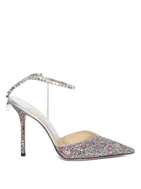 JIMMY CHOO Jimmy Choo Saeda 100 Coarse Glitter Pumps