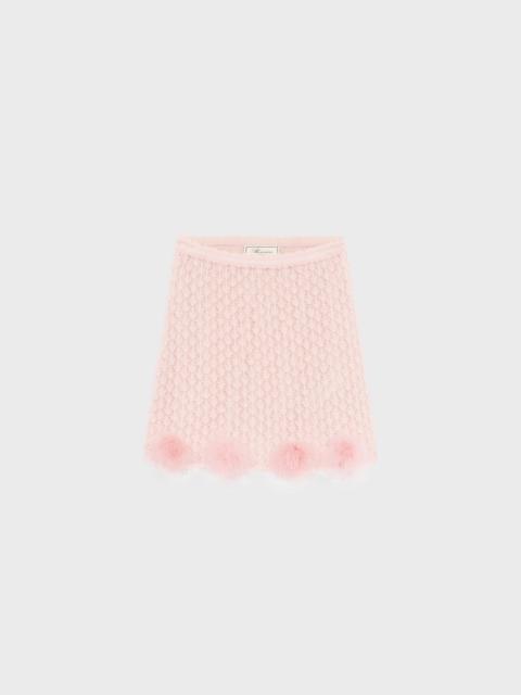 Blumarine KNIT SKIRT WITH MARABOU POM-POMS