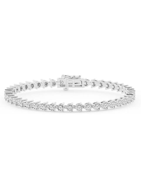 Other Designers Brilliant Diamond 7 Carat Round Lab Grown Diamond Tennis Bracelet in 14K White Gold, Size 7 Inches, 