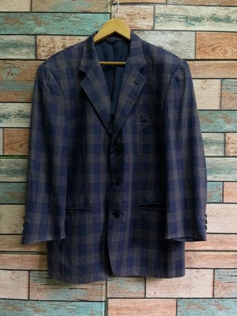 Other Designers Cerruti 1881 - Vintage CERRUTI 1801 Pure Linen Plaid Blazer Made in Italy