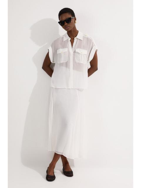 KAREN MILLEN Sheer Viscose Georgette Woven Maxi Skirt