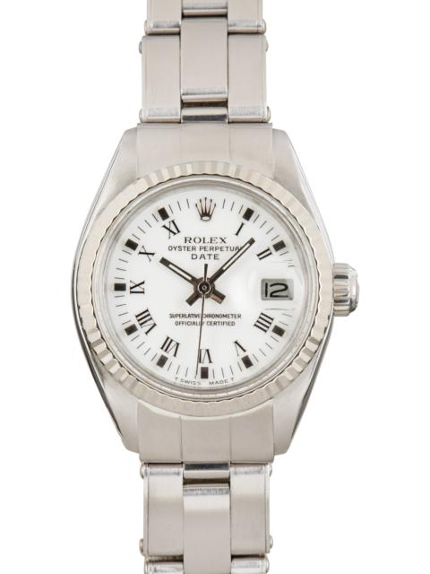 ROLEX Ladies Rolex Date ref 6917 White Roman Dial