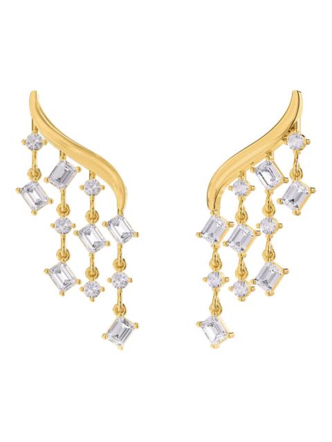 Other Designers Diamond2Deal 14k Yellow Gold 3.50 Carat Multi Shape Lab Grown Diamond Fancy Drop & Dangle Earrings V