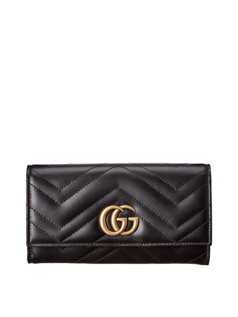 GUCCI Gucci GG Marmont Matelasse Leather Continental Wallet