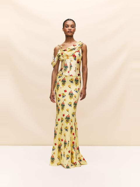 De La Vali BRULEE MAXI DRESS IN SILK SATIN IN VERSAILLES GARDEN