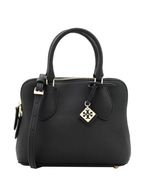 TORY BURCH Tory Burch Black Pebbled Leather Mini Swing Satchel