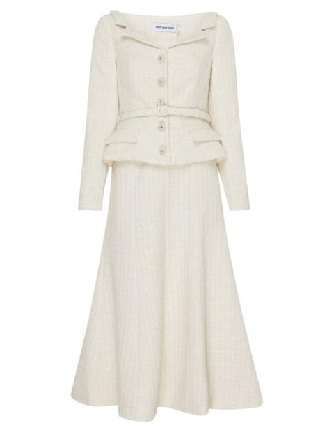 self-portrait Boucle tailored midi dress