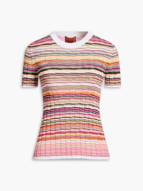 Missoni Space-dyed ribbed cotton-blend top