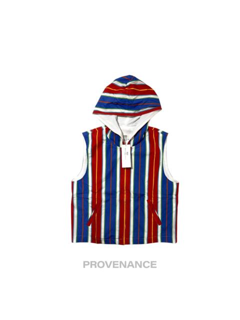 Balenciaga Golf Hoodie Vest - Striped Red Blue M