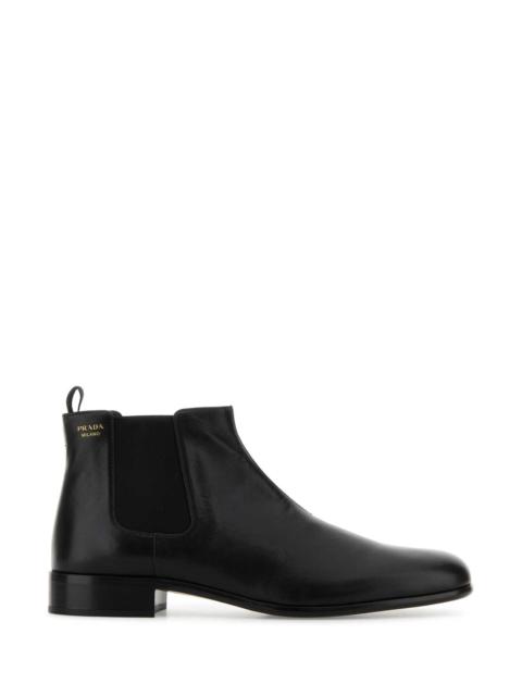 Prada Prada Women Black Leather Ankle Boots