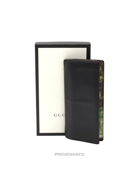 GUCCI Gucci Long Wallet - Black Floral Leather