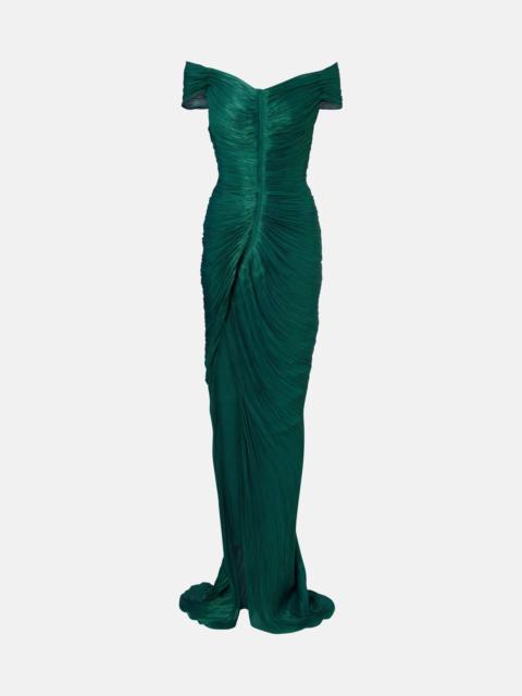 MARMAR HALIM Ruched off-shoulder bustier gown