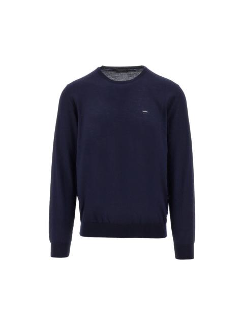 Prada Prada Superfine Wool Crewneck Sweater Blue
