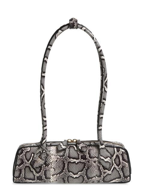 Alaïa Alaïa Small Le Teckel Genuine Snakeskin East/West Shoulder Bag in Blanc/Noir at Nordstrom