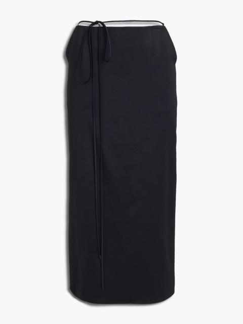 MAGDA BUTRYM Silk and wool-blend satin midi skirt