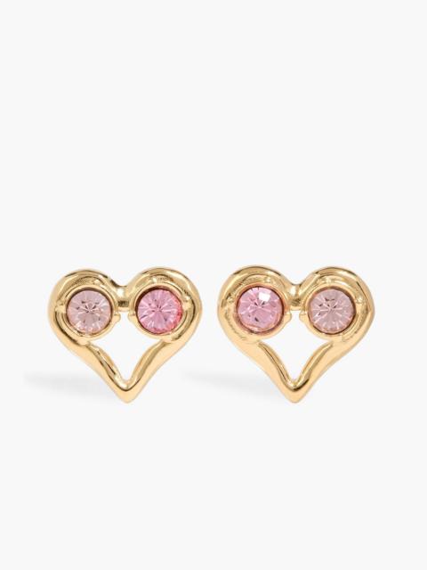 Oscar de la Renta Gold-tone crystal earrings