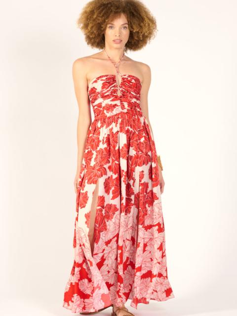 Poupette St Barth Long Dress Avril - Red Flower Bunch