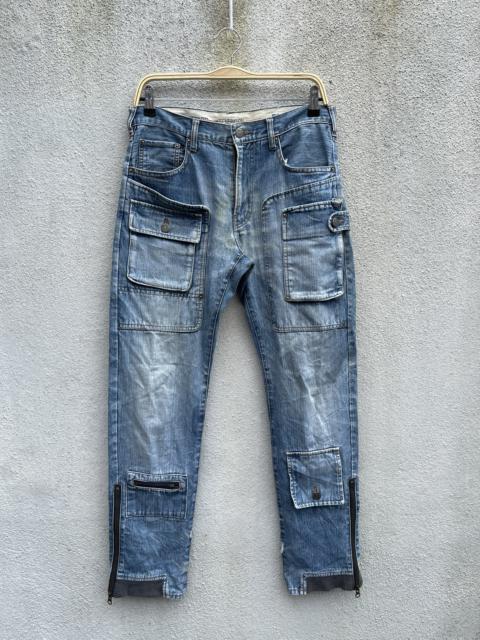 Other Designers Archival Clothing - PPFM MULTIPOCKET TACTICAL PUNK STYLE SLIM FITS ZIPPER LEG