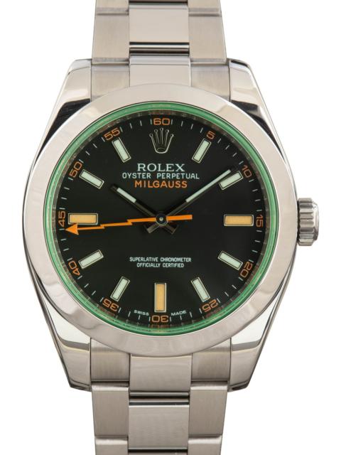 ROLEX Preowned Rolex Milgauss Ref 116400 Black Dial