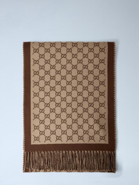 GUCCI Logo Motf Wool Scarf
