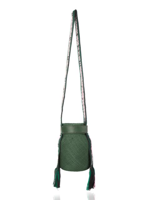 Johanna Ortiz Songs Of Heritage Iraca Palm & Wool Mochila Crossbody Bag green