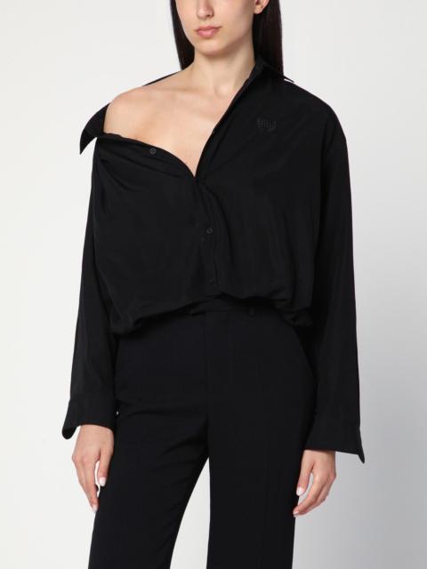 BALENCIAGA One-shoulder black shirt in poplin