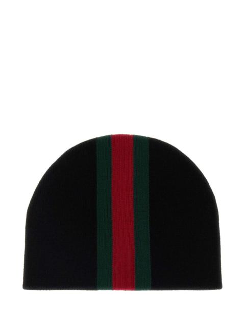 GUCCI Gucci Men Black Wool Beanie Hat