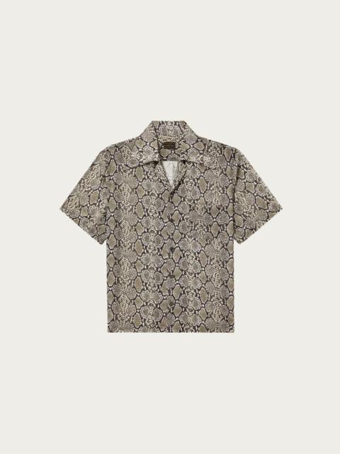 Kapital Silk Rayon Python WRANGLE Collar Aloha - Grey