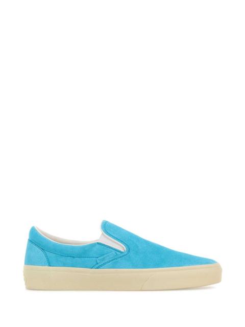TOM FORD Tom Ford Men Light Blue Suede Slip Ons