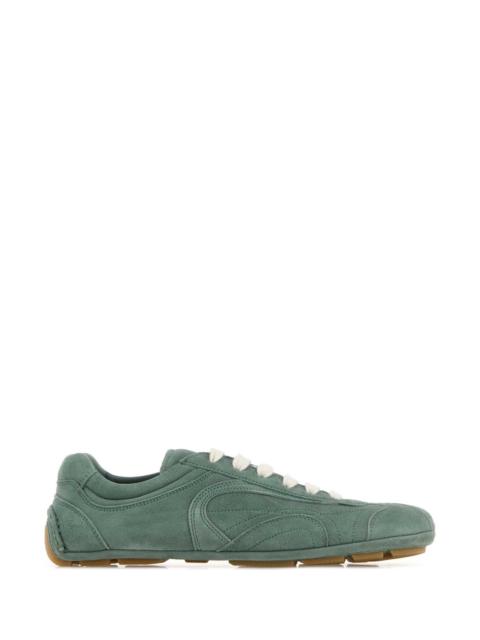 Prada Prada Women Mint Green Suede Montecarlo Sneakers