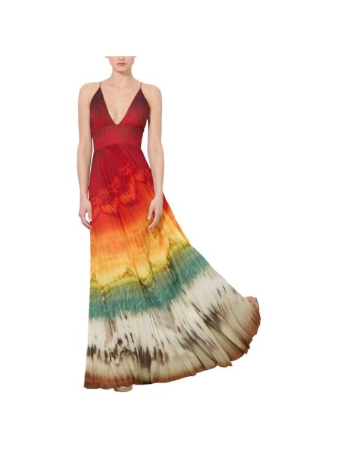 Alice + Olivia alice + olivia Lauren Pleated V Neck Dress