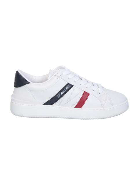Moncler Monaco M Sneakers In White, Blue And Red