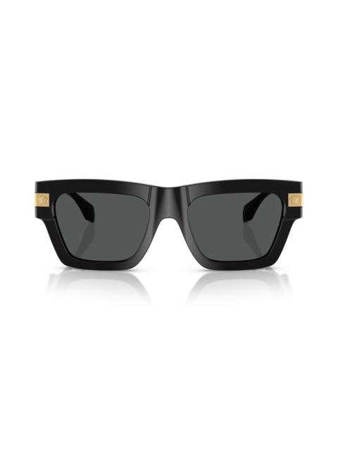 VERSACE Versace 52mm Rectangular Sunglasses in Black at Nordstrom