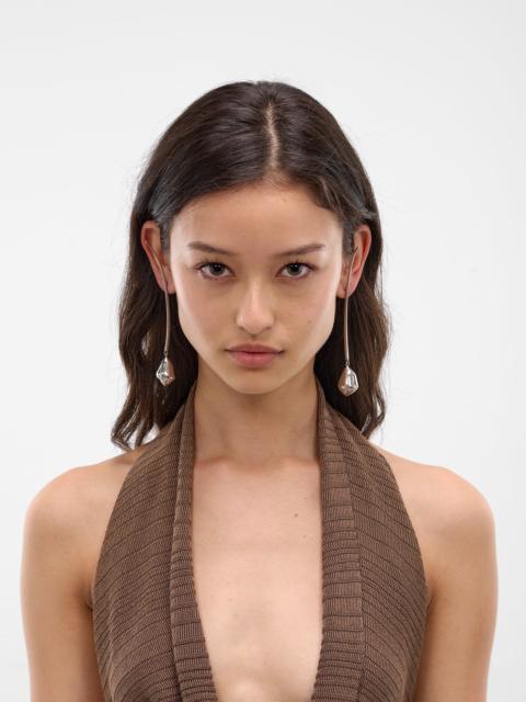 PANCONESI Large Lacrima Rhodium Earrings